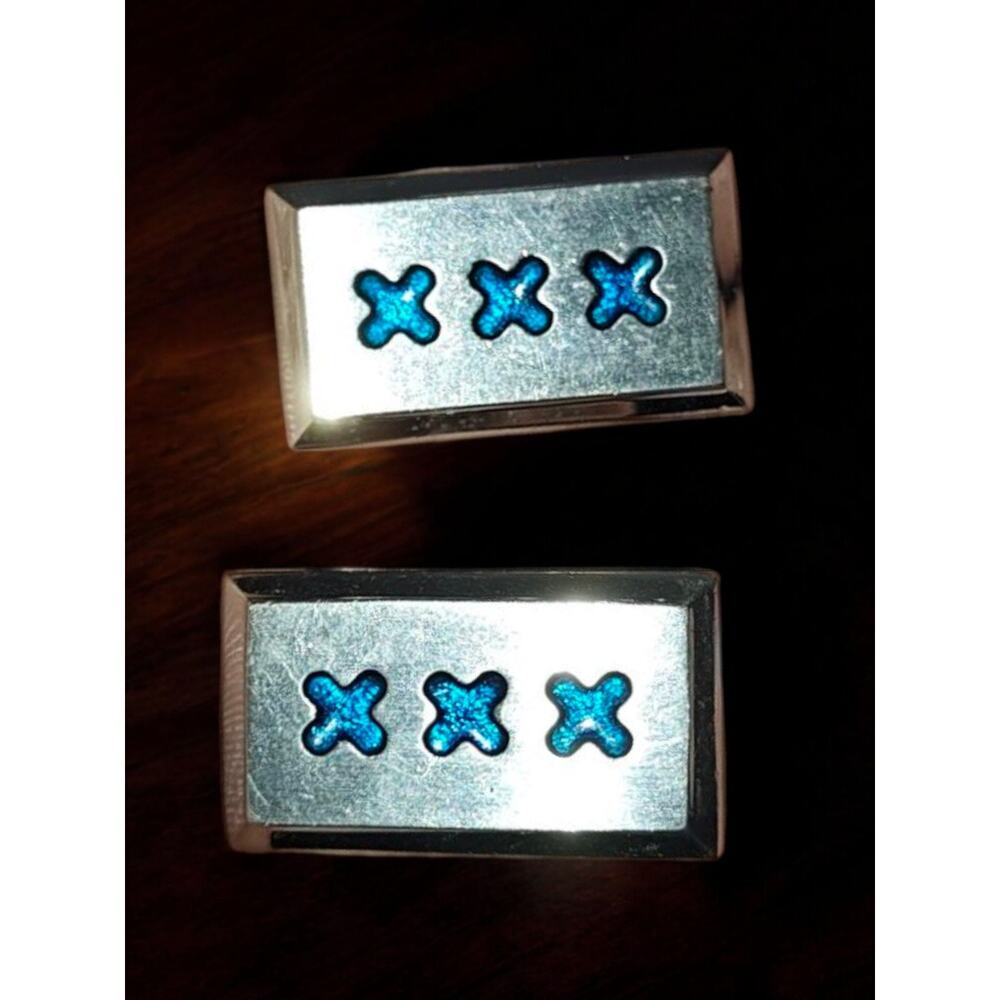 Hickok XXX VTG 1970s Cufflinks Gold Tone Adult Film Industry Triple X Rectangle